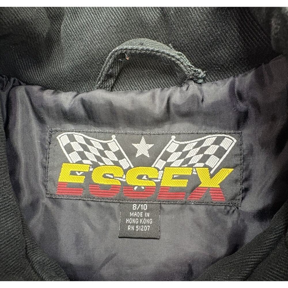 Vintage 90s Chevrolet Racing NASCAR Bomber Jacket Child 8/10 Black Essex Chevy - Picture 5 of 10
